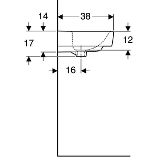 Geberit Renova Plan Handwaschbecken, 50x38cm ohne Hahnloch, ohne Überlauf, weiß, KeraTect – Bild 5