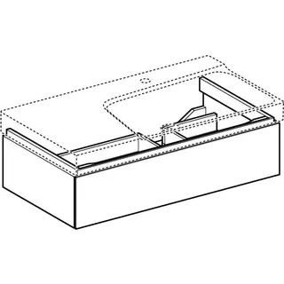 Geberit Xeno2 Unterschrank f. Waschtisch m. Ablg. links m .1 Schubl., 88x22x46,2cm, weiß – Bild 3