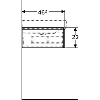 Geberit Xeno2 Unterschrank f. Waschtisch m. Ablg. links m .1 Schubl., 88x22x46,2cm, weiß – Bild 5
