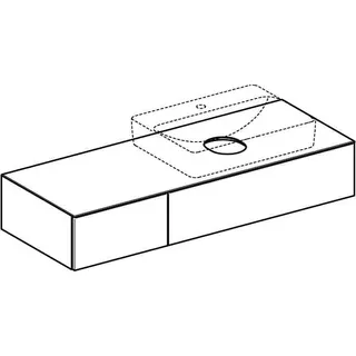 Geberit VariForm US für AS-Waschtisch, m. 2 Schubl. 135x23,5x51cm, Eiche – Bild 3