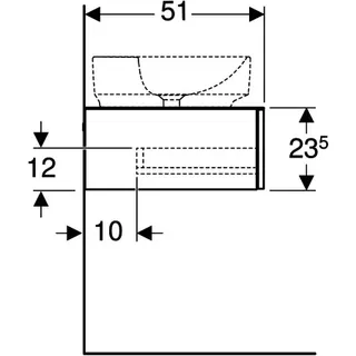 Geberit VariForm US für AS-Waschtisch, m. 2 Schubl. 135x23,5x51cm, Nußbaum hickory – Bild 5