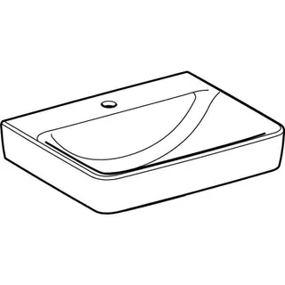 Geberit Renova Plan Waschtisch, 55x44cm mit Hahnloch, ohne Überlauf, weiß – Bild 3