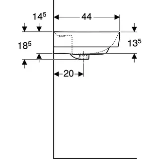 Geberit Renova Plan Waschtisch, 55x44cm mit Hahnloch, ohne Überlauf, weiß – Bild 5