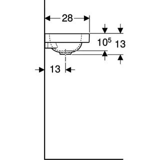 Geberit iCon Light Handwaschbecken 38x28cm m. Hahnloch rechts, ohne Überlauf, weiß, KeraTect – Bild 5