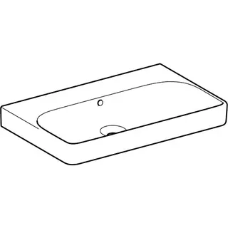 Geberit Smyle Square Waschtisch, 75x48cm ohne Hahnloch, mit Überlauf, weiß – Bild 3