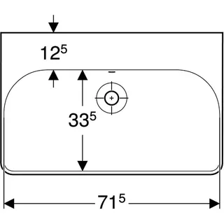 Geberit Smyle Square Waschtisch, 75x48cm ohne Hahnloch, mit Überlauf, weiß – Bild 4