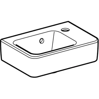 Geberit Renova Plan HWB, verk. Ausladung 36x25cm, mit Hahnloch, mit Überlauf, weiß, KeraTect – Bild 3