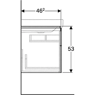 Geberit Xeno2 Unterschrank f. Waschtisch m. Ablg. links m. 2 Schubl., 88x53x46,2cm, weiß – Bild 5