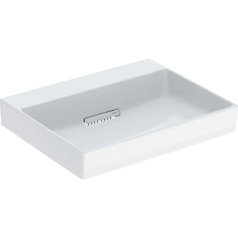 Geberit ONE Waschtisch 60x48cm, CleanDrain ohne Hahnloch, ohne Überlauf, weiß, KeraTect/weiß glzd