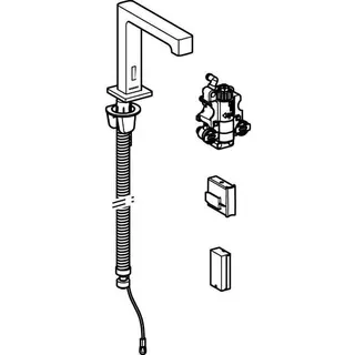 Geberit Waschtischarmatur Brenta Standmontage mit UP-Funktionsbox Batt. mit Mischer – Bild 3
