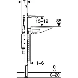 Geberit Duofix Element für One Waschtisch für OneTap Wandarmatur, teilhoch B105 – Bild 4