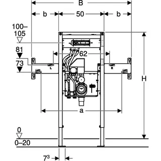 Geberit Duofix Element für One Waschtisch für OneTap Wandarmatur, teilhoch B105 – Bild 5