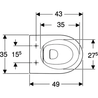Geberit iCon WWC Tiefspüler, verk. Ausl. 49cm geschl. Form, Rimfree, weiß – Bild 5