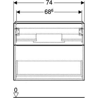 Geberit iCon Unterschrank für Waschtisch, 2 Schubl. 74x61,5x47,6cm, sandgrau – Bild 4