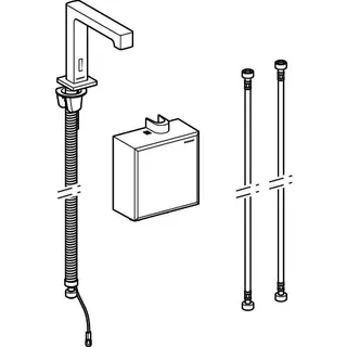 Geberit Waschtischarmatur Brenta Standmontage mit AP-Funktionsbox Batt. mit Mischer – Bild 3