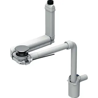 Geberit Waschtisch Ablauf d40 Raumsparmodell mit Hebelbet. u. Ventilab. glanzverchromt – Bild 2