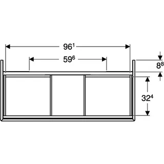 Geberit ONE Unterschrank für WT/-Platte 2 Schubl., 103,6x50,4x47cm, weiß hgl. – Bild 5