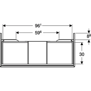 Geberit ONE Unterschrank für WT/-Platte 1 Schubl., 103,6x26,6x47cm, greige matt – Bild 5