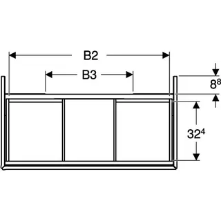 Geberit ONE Unterschrank für WT/-Platte 2 Schubl., 103,6x50,4x47cm, greige matt – Bild 5