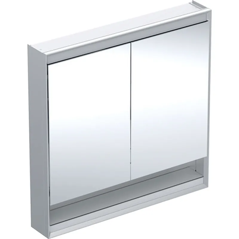 Geberit ONE Spiegelschrank mit Ni/Comf.Light 2 Türen, AP-Mont., 90x90x15cm, alu.