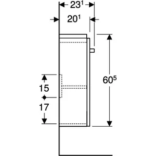 Geberit Renova Compact US 40,8cm für HWB 45cm 1 Tür, 40,8x60,5x23,1cm verk Ausld hgrau – Bild 5