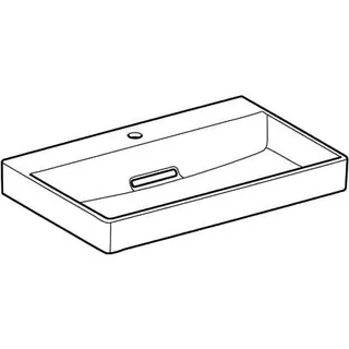 Geberit ONE Waschtisch 75x48cm, CleanDrain mit Hahnloch, ohne Überlauf, weiß, KeraTect/weiß glzd – Bild 3