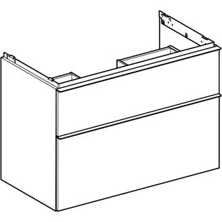 Geberit iCon Unterschrank für Waschtisch, 2 Schubl. 88,8x61,5x47,6cm, sandgrau – Bild 3