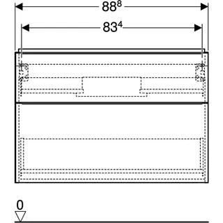 Geberit iCon Unterschrank für Waschtisch, 2 Schubl. 88,8x61,5x47,6cm, sandgrau – Bild 4