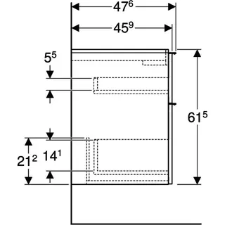 Geberit iCon Unterschrank für Waschtisch, 2 Schubl. 88,8x61,5x47,6cm, sandgrau – Bild 5