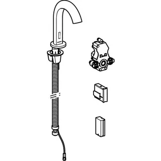 Geberit Waschtischarmatur Piave, Standmontage mit UP-Funktionseinh. Batt. mit Mischer – Bild 5