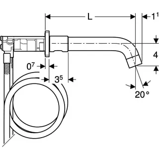 Geberit ONE Waschtisch-Armatur rundes Design Wandmontage, Zweigriffmischer, L16 – Bild 4
