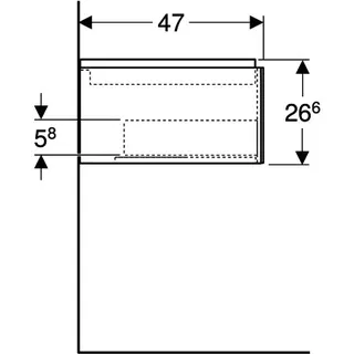 Geberit ONE Unterschrank für WT/-Platte 1 Schubl., 59,2x26,6x47cm, greige matt – Bild 5