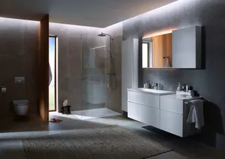 Geberit iCon Möbelwaschtisch 90x48cm mit Hahnloch, ohne Überlauf, weiß – Bild 4