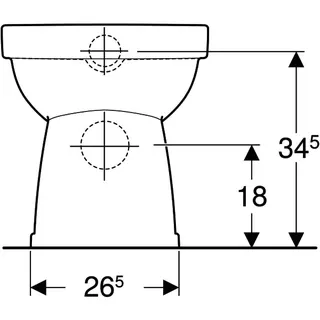Geberit Renova Stand-WC Flachspüler Abg. horizontal, Rimfree, weiß – Bild 4