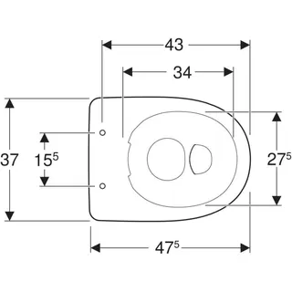 Geberit Renova Stand-WC Flachspüler Abg. horizontal, Rimfree, weiß – Bild 5
