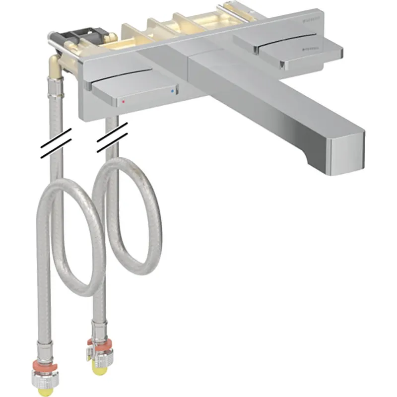 Geberit ONE Waschtisch-Armatur eckiges Design Wandmontage, Zweigriffmischer, L18