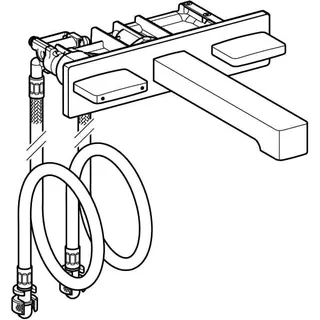 Geberit ONE Waschtisch-Armatur eckiges Design Wandmontage, Zweigriffmischer, L22 – Bild 3