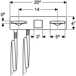 Geberit ONE Waschtisch-Armatur eckiges Design Wandmontage, Zweigriffmischer, L22 – Bild 5