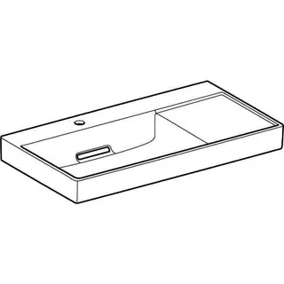 Geberit ONE Waschtisch 90x48cm, CleanDrain, Ablg.re mit Hahnloch, ohne Überlauf, weiß, KeraTect/weiß glzd – Bild 3