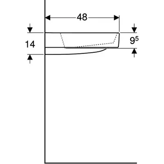 Geberit ONE Waschtisch 90x48cm, CleanDrain, Ablg.re mit Hahnloch, ohne Überlauf, weiß, KeraTect/weiß glzd – Bild 5