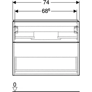 Geberit iCon Unterschrank f. Waschtisch, verk. Ausld. 74x61,5x41,6cm, Eiche/Gr. Lava – Bild 4
