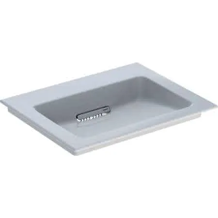 Geberit ONE MWT 60x48cm, CleanDrain ohne Hahnloch, ohne Überlauf, weiß, KeraTect/weiß glzd