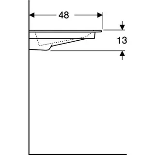 Geberit ONE MWT 60x48cm, CleanDrain ohne Hahnloch, ohne Überlauf, weiß, KeraTect/weiß glzd – Bild 5
