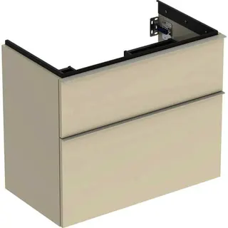 Geberit iCon Unterschrank f. Waschtisch, verk. Ausld. 74x61,5x41,6cm, 2 Schubl., sandgrau – Bild 2