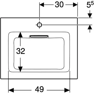 Geberit ONE MWT 60x48cm, CleanDrain mit Hahnloch, ohne Überlauf, weiß, KeraTect/weiß glzd – Bild 5