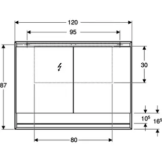 Geberit ONE Spiegelschrank mit Ni/Comf.Light 2 Türen, AP-Mont., 120x90x15cm, weiß – Bild 4