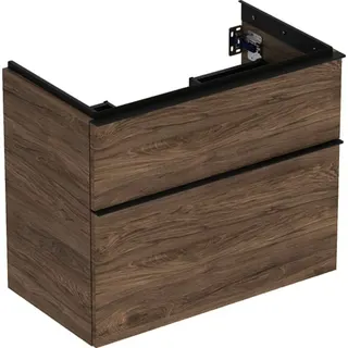 Geberit iCon Unterschrank f. Waschtisch, verk. Ausld. 74x61,5x41,6cm, Nussbaum hi./Gr. Lava – Bild 2
