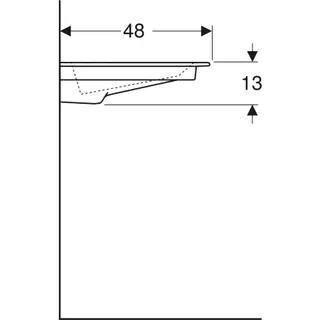 Geberit ONE MWT 75x48cm, CleanDrain ohne Hahnloch, ohne Überlauf, weiß, KeraTect/weiß glzd – Bild 4