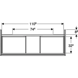 Geberit ONE Unterschrank für WT/-Platte 2 Schubl., 118,4x50,4x47cm, Eiche – Bild 4