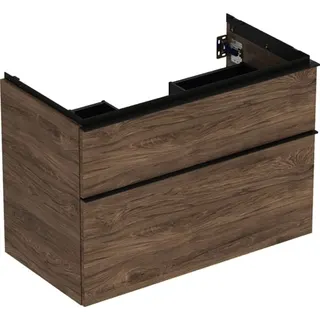 Geberit iCon Unterschrank für Waschtisch, 2 Schubl. 88,8x61,5x47,6cm, Nussbaum hi./Gr. Lava – Bild 2
